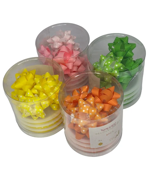 Set pentru decorat cadouri 8buc (3 panglici 4mX10mm + 5 fundițe 5cm)